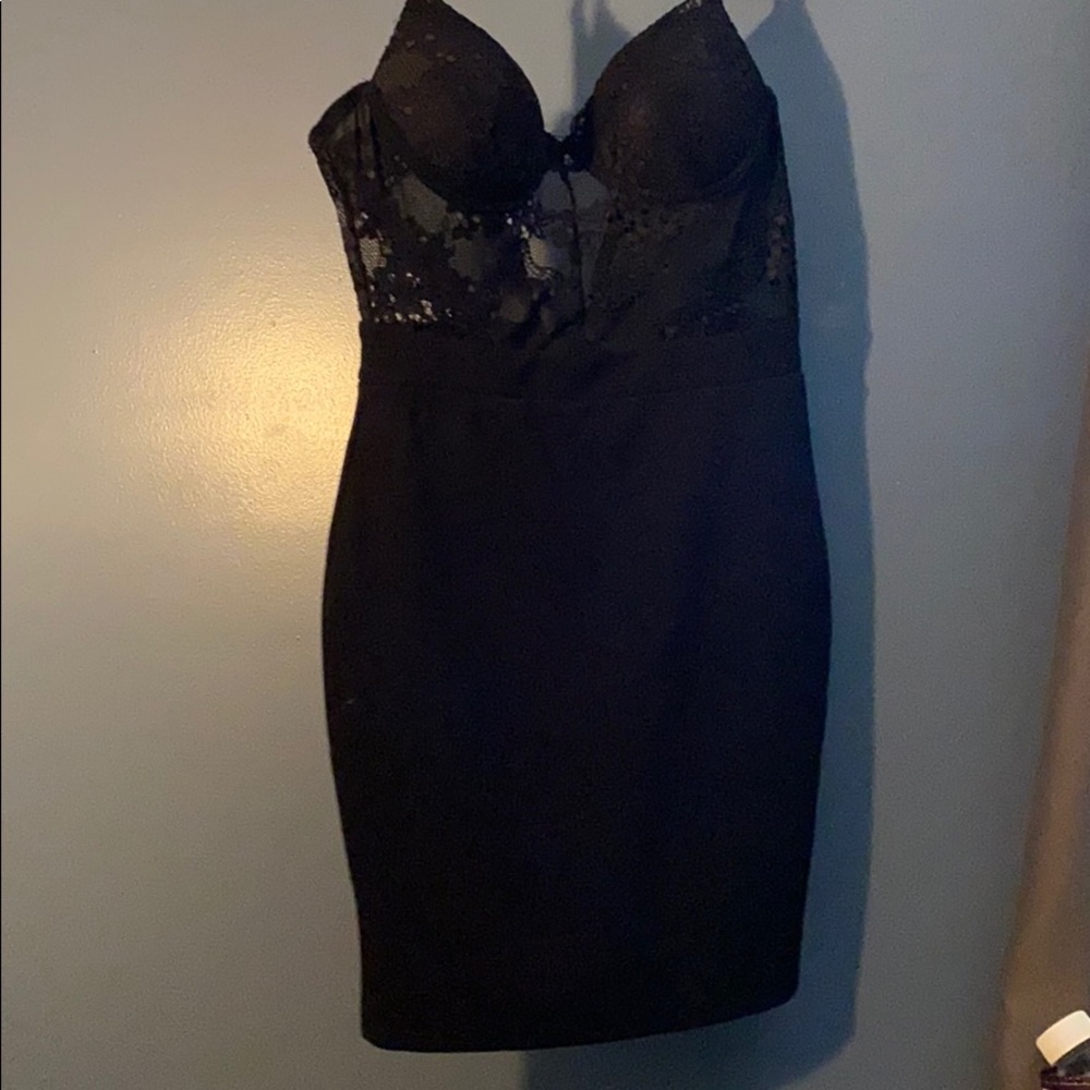 Black Lace Evening Dress